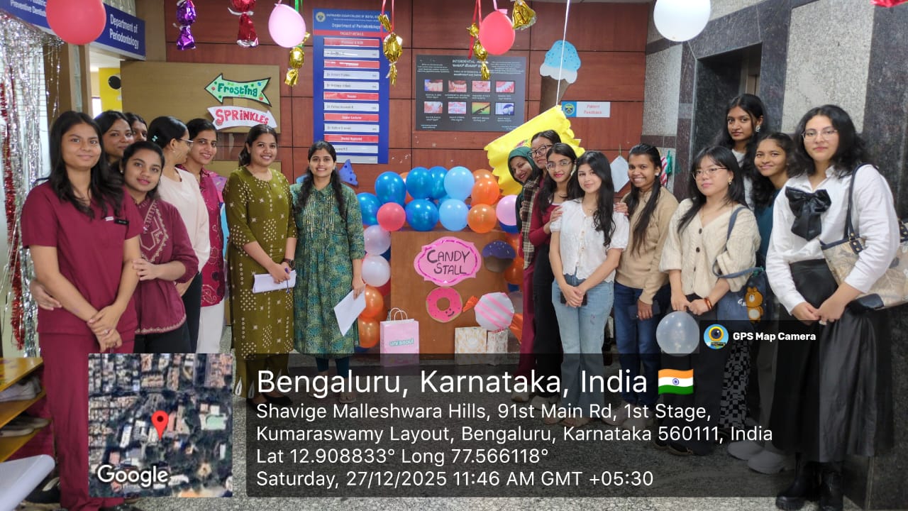 Students posing with decorated area for Floor Decoration Competition