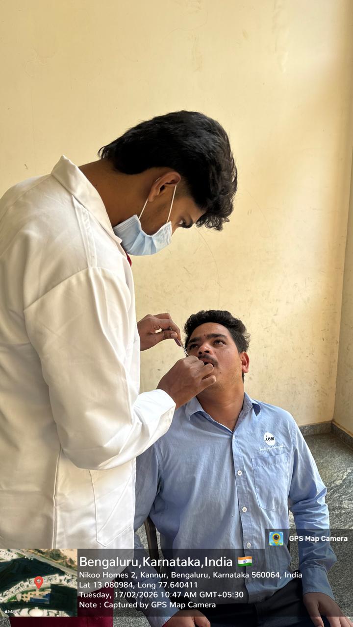 Patient undergoing oral screening