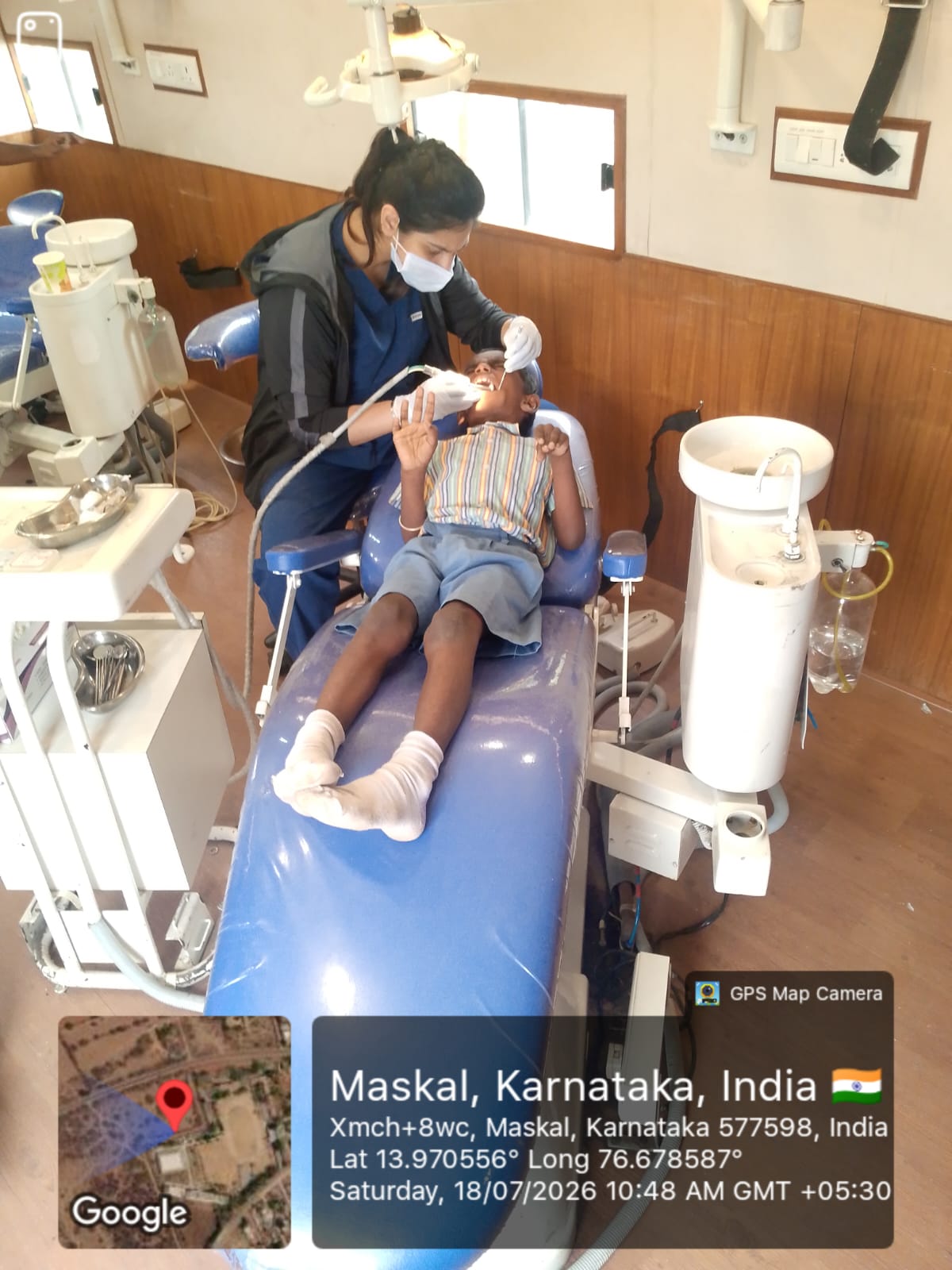 Felicitation ceremony during the dental camp