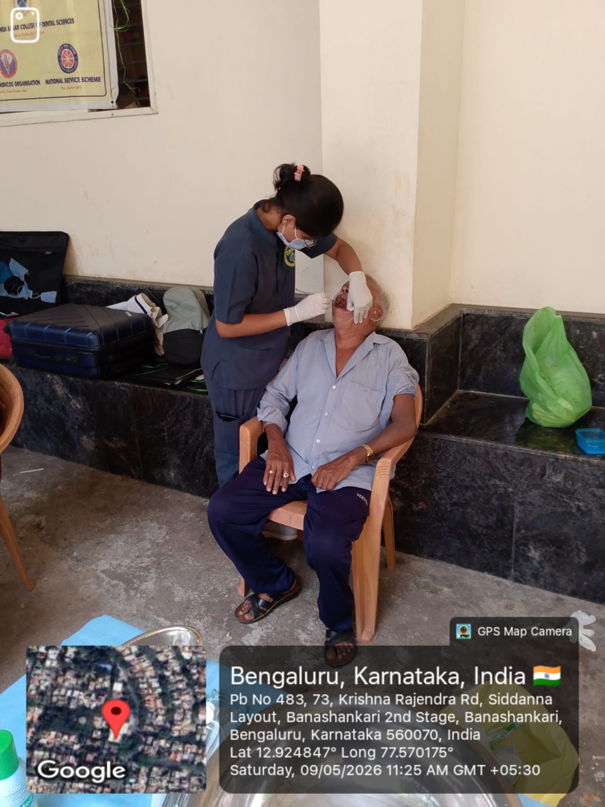 Patient undergoing dental extraction