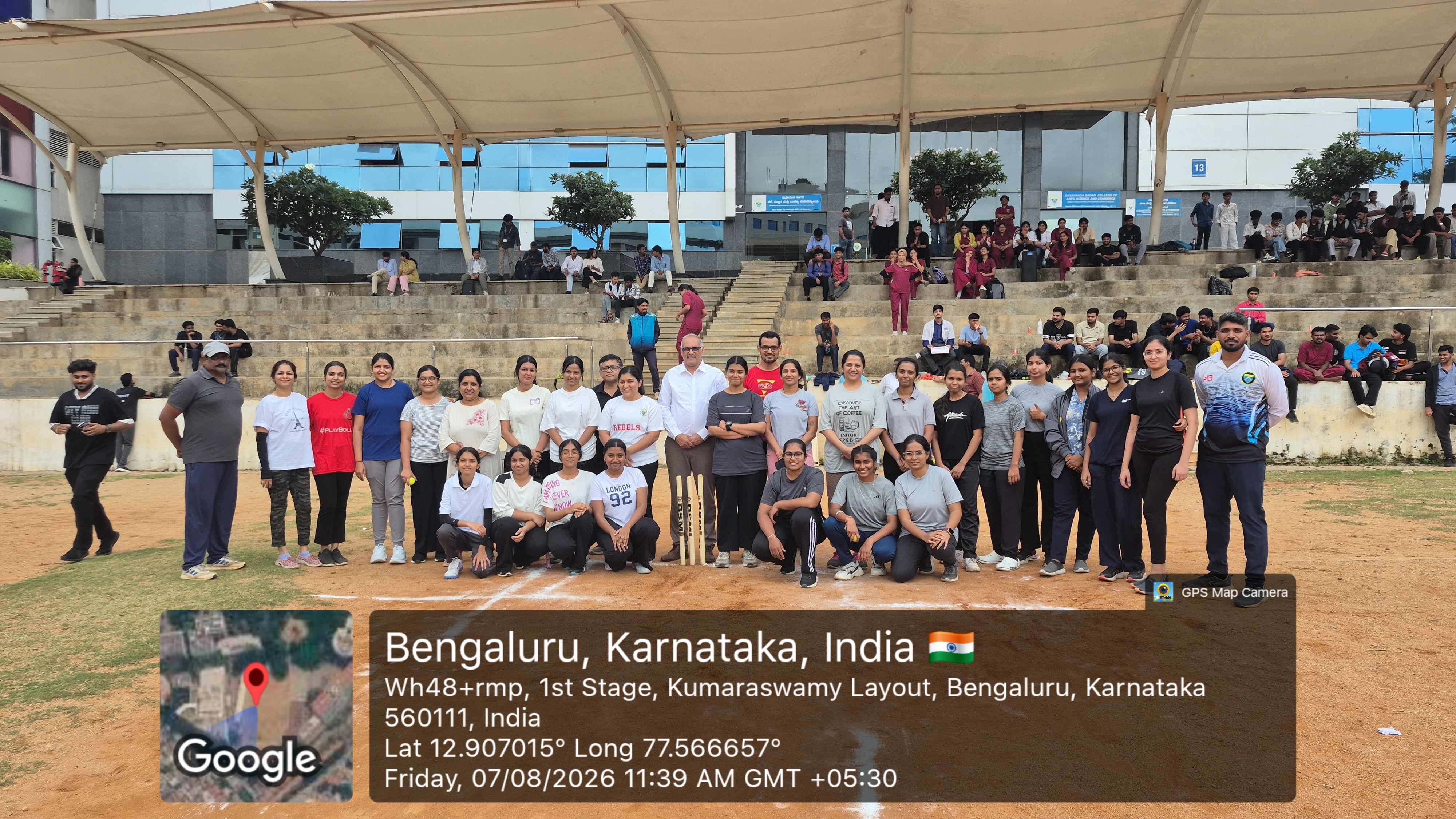 Women's cricket teams and faculty group photo