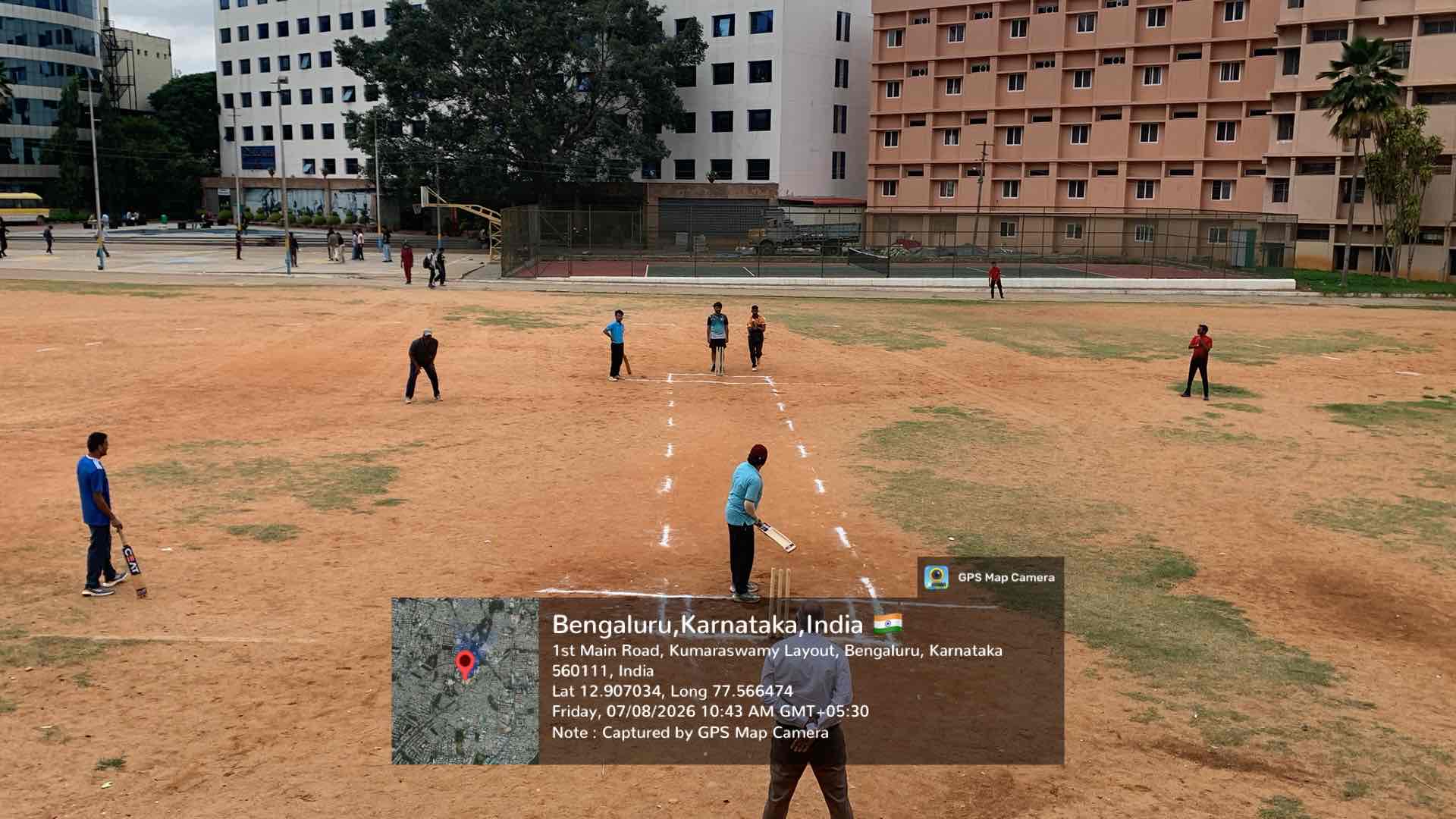 Dignitaries and organizers interacting with players on the field